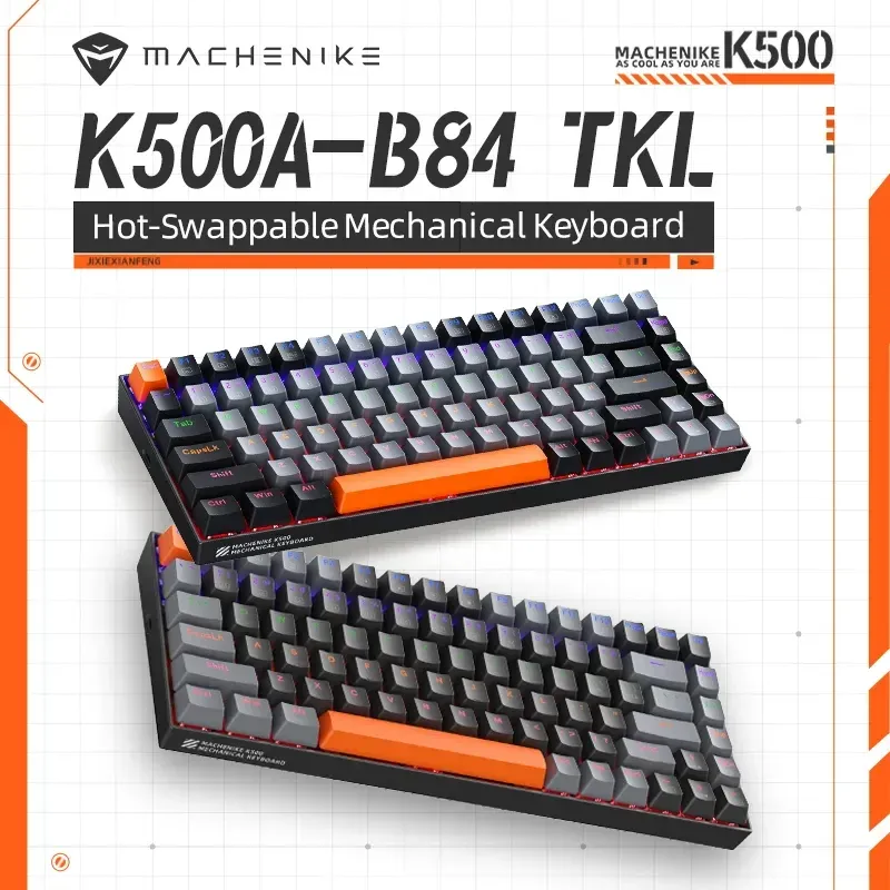 [Com Imposto] Teclado Mcanico Gamer Machenike K500a-B84 75% Tkl 84 Teclas